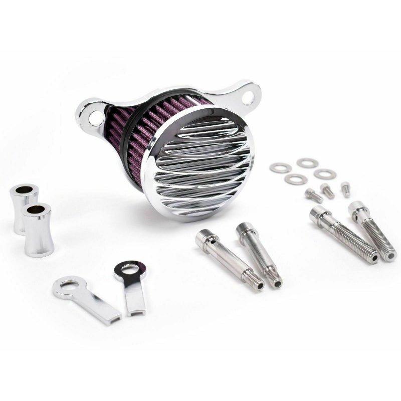 Motorcycle Accessories |   Ribbed Air Cleaner Kit 4 inch Intake Filter  silver Motorcycle Accessories Motorcycle Accessories