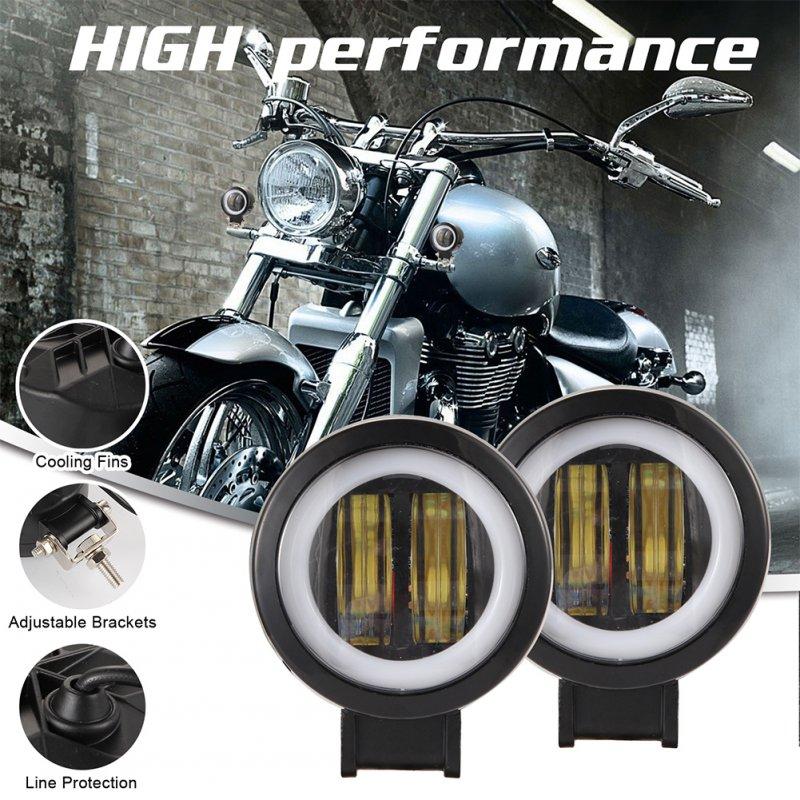 Motorcycle Lights |   1/2 Pcs 3 Inch 40W Fog Light White 6000K Waterproof Round Led Angel Eye Light Strip Off-Road Vehicle Marine Work Light Motorcycle Light black_2PCS Motorcycle Accessories Motorcycle Lights