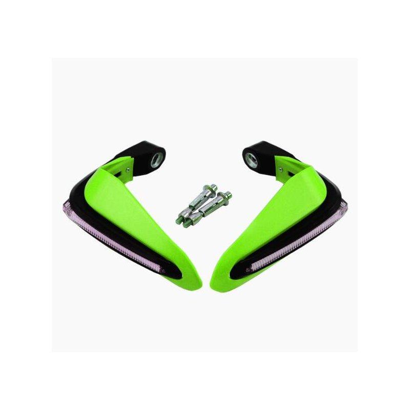 Motorcycle Lights |   2PCS Motorcycle Handguards Modified Handle Windshield 1.5cm Handlebars LED Light Wind Shield green Motorcycle Accessories Green