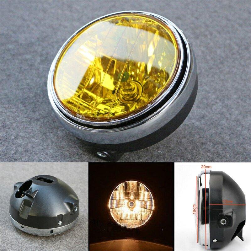 Motorcycle Lights |   For Honda CB series 7 Inch 35W Universal Motorcycle Headlight Yellow Crystal Glass Clear Lens Beam Round LED HeadLamp Motorcycle Accessories Motorcycle Lights