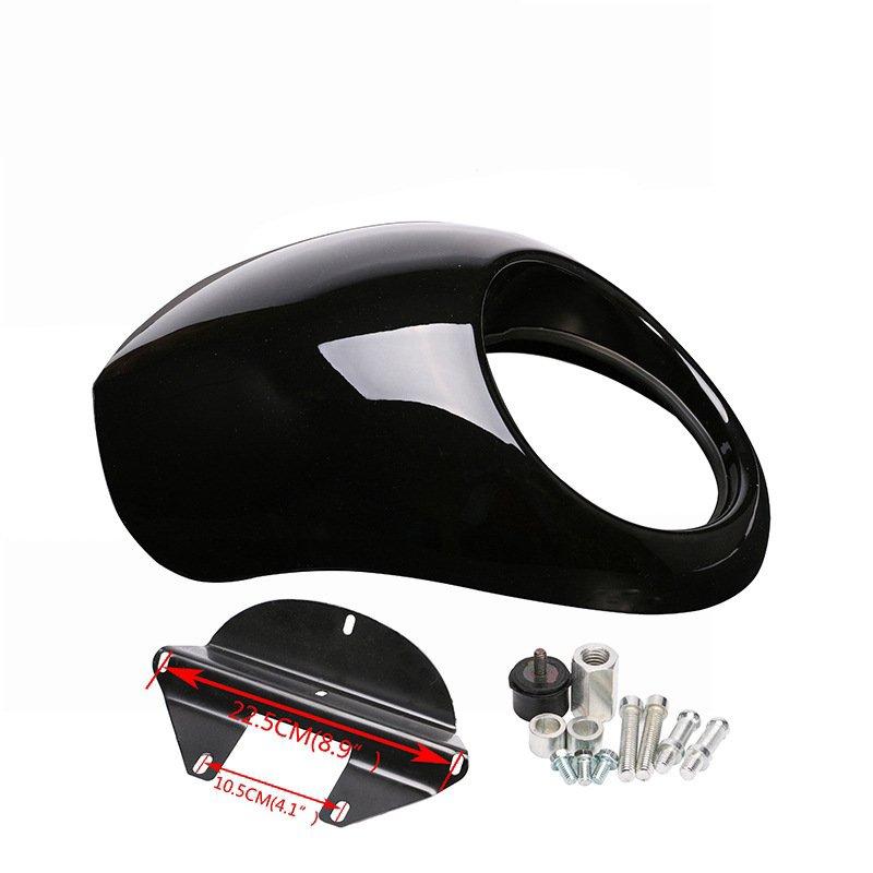 Motorcycle Lights |   For  Sportster Dyna 883 Motorcycle Front Headlight Cowl Fairing Retro Mask  bright black Motorcycle Accessories Motorcycle Lights