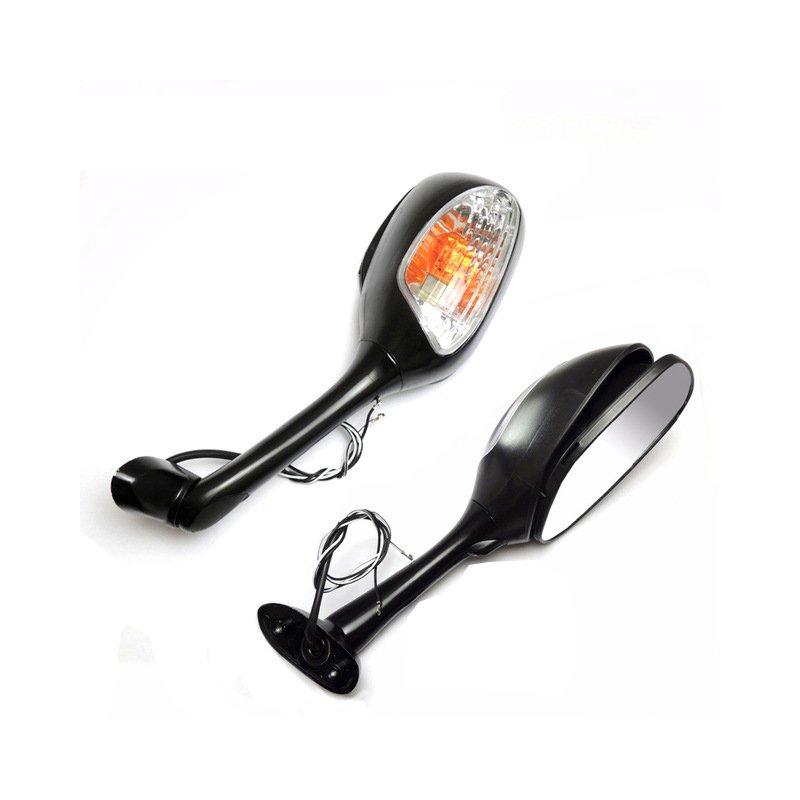 Motorcycle Lights |   Motorcycle Rearview Side Mirrors for Suzuki GSXR 600 750 1000 with Turn Signal Light Black transparent cover Motorcycle Accessories Black transparent cover