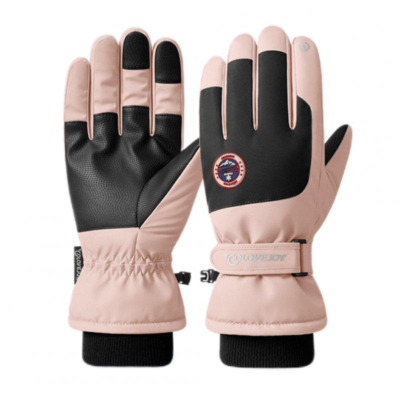 Protective Gears |   1 Pair Men Women Outdoor Ski Gloves Windproof Waterproof Non-slip Touch Screen Winter Warm Gloves SK28 Pink Motorcycle Accessories Protective Gears