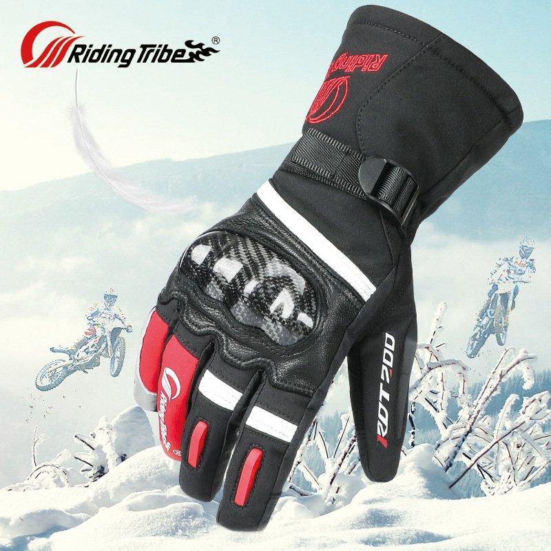 Protective Gears |   1 Pair Motorcycle Riding Gloves Waterproof Warm Thickened Winter Full Finger Gloves Red M Motorcycle Accessories Protective Gears