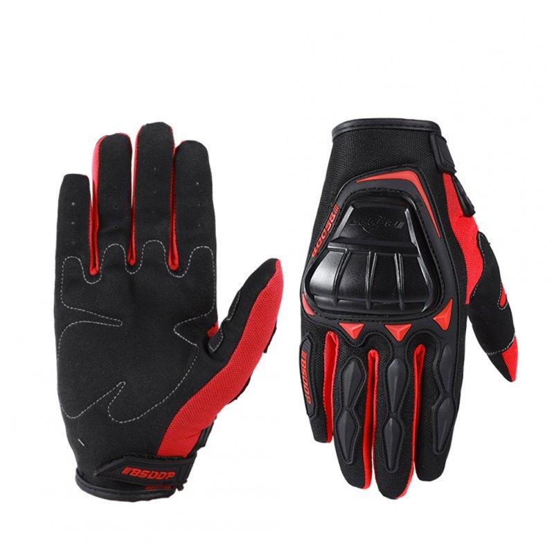 Protective Gears |   Motorcycle Full Finger Gloves Anti-fall Handguard Summer Breathable Riding Gloves red M Motorcycle Accessories Protective Gears