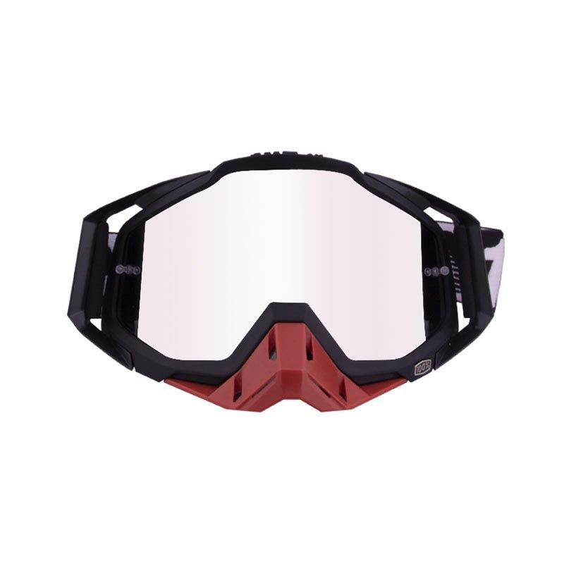 Protective Gears |   Motorcycle  Goggles Outdoor Off-road Goggles Riding Glasses Windproof Dustproof riding glasses All black + red (silver) Motorcycle Accessories All black + red (silver)