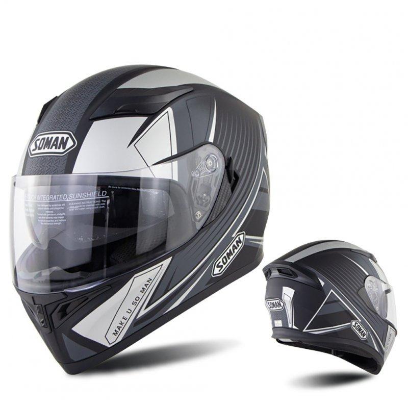 Motorcycle Helmets |   Full Face Motorcycle Helmet Sun Visor Dual Lens Moto Helmet Gray acceleration_L Motorcycle Accessories Gray acceleration + L