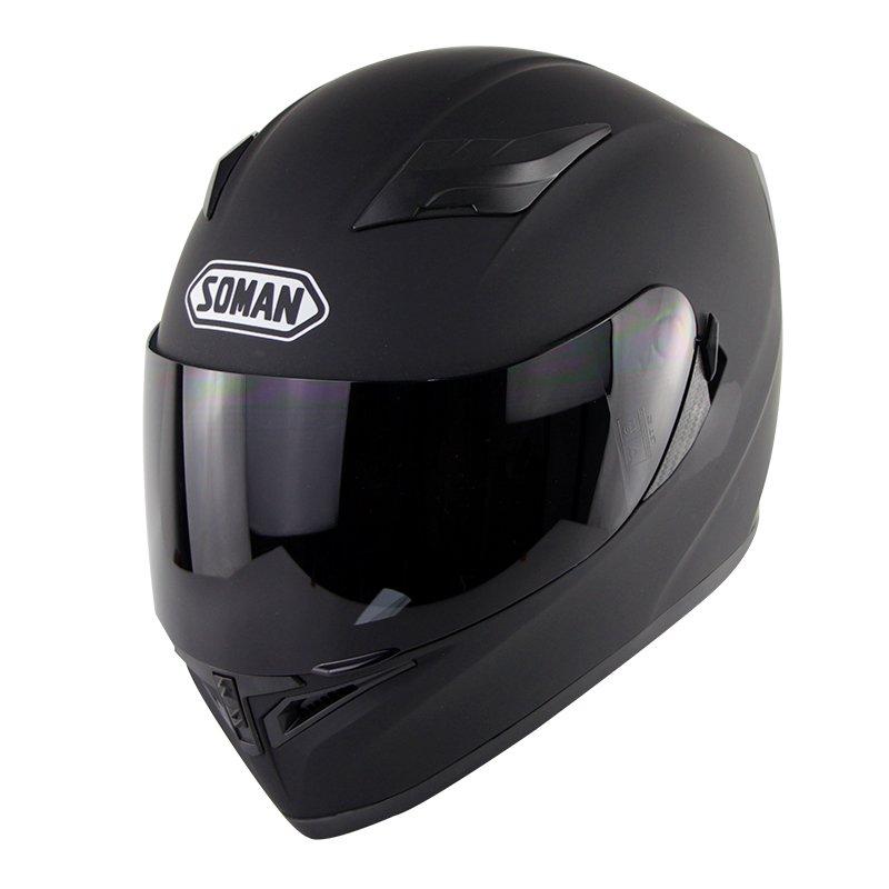 Motorcycle Helmets |   Motorcycle Helmet Men Women Full Face Helmet Moto Riding Motocross Motorbike Helmet  Matte black with tea lens_XXL Motorcycle Accessories Matte black with tea lens + XXL