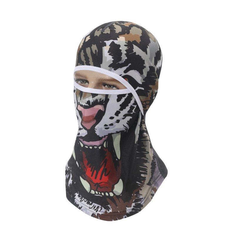 Protective Gears |   Sports Headwear Motorcycle Riding Headgear Magic Sport Scarf Full Face Mask Balaclava One size_Tooth Tiger J Motorcycle Accessories Protective Gears