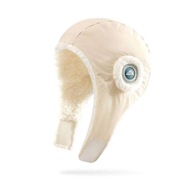 Protective Gears |   Winter Warm Bomber Hats Outdoor Windproof Waterproof Ear Protective Skiing Riding Soft Earflap Cap Beige Motorcycle Accessories DMZ89; Beige + One size