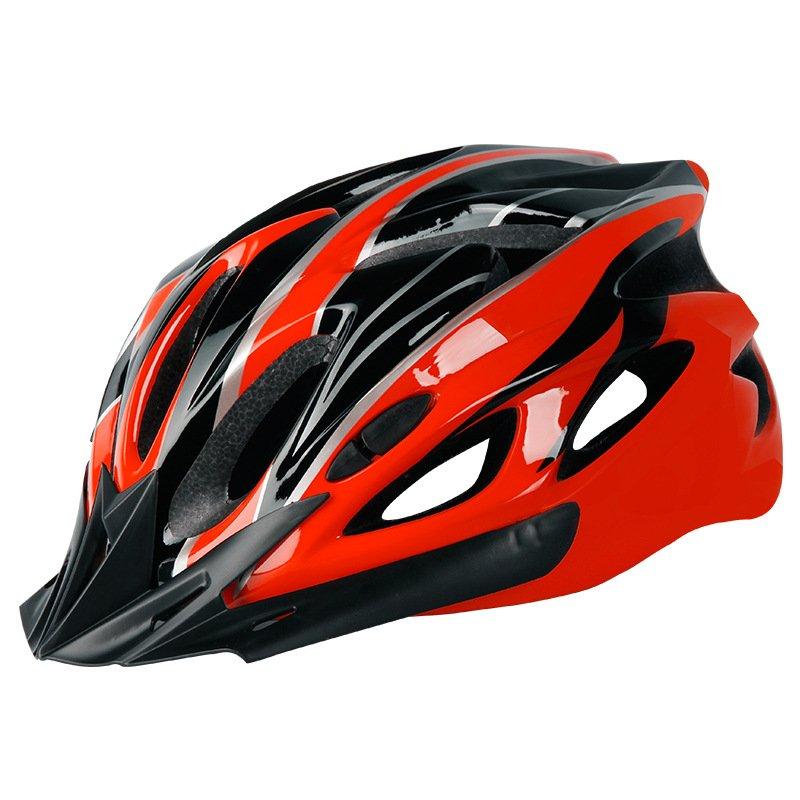 Motorcycle Helmets |   Bicycle Cycling Helmet EPS+PC Cover Integrated-Mold Breathable Riding Helmet MTB Bike Safely Cap Riding Equipment Red black_Head circumference 52-60 adjusted Motorcycle Accessories Motorcycle Helmets