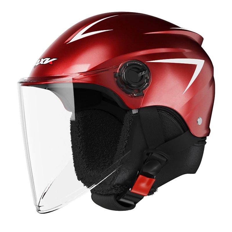 Motorcycle Helmets |   Motorcycle Open Face Helmet Quick Release Buckle Ventilated Helmet With Detachable Scarf For Men Women youth red Motorcycle Accessories Motorcycle Helmets