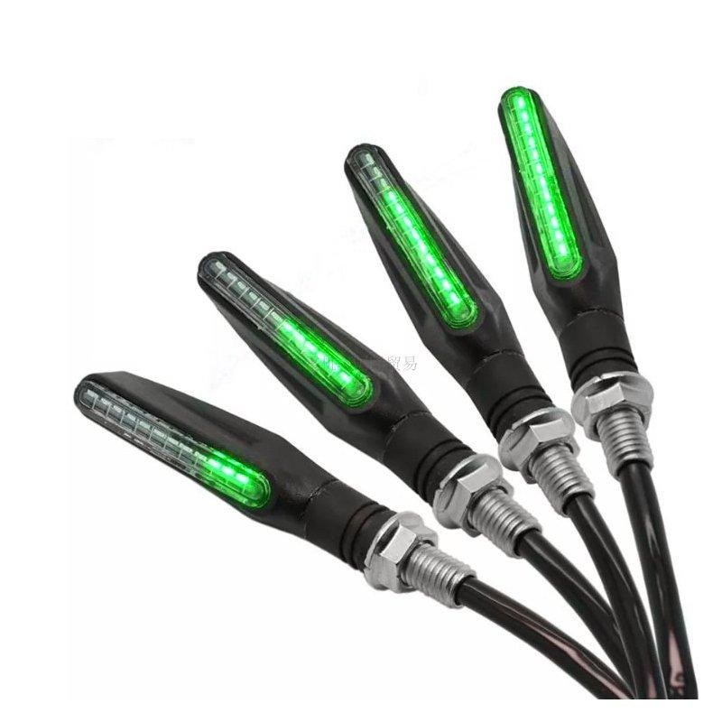 Motorcycle Lights |   US 4pcs 12V 12LED Flowing LED Motorcycle Turn Signal Indicators Lights Green light Motorcycle Accessories Green light