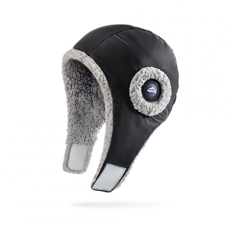 Protective Gears |   Winter Warm Bomber Hats Outdoor Windproof Waterproof Ear Protective Skiing Riding Soft Earflap Cap Black Motorcycle Accessories DMZ89; black + One size